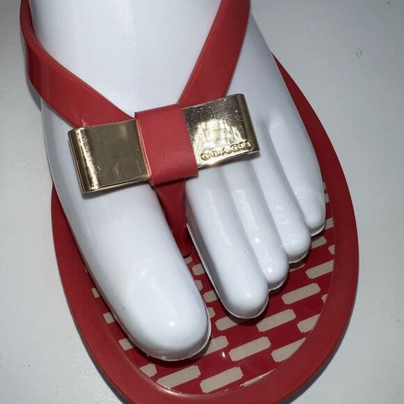 Coach Landon Jelly Flip Flops in Pink - Picture 3 of 8